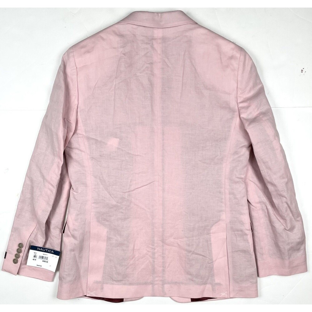 Nautica Modern Fit New Linen Blend Sport Coat Jacket Mens Blazer Pink 40S - Picture 6 of 7